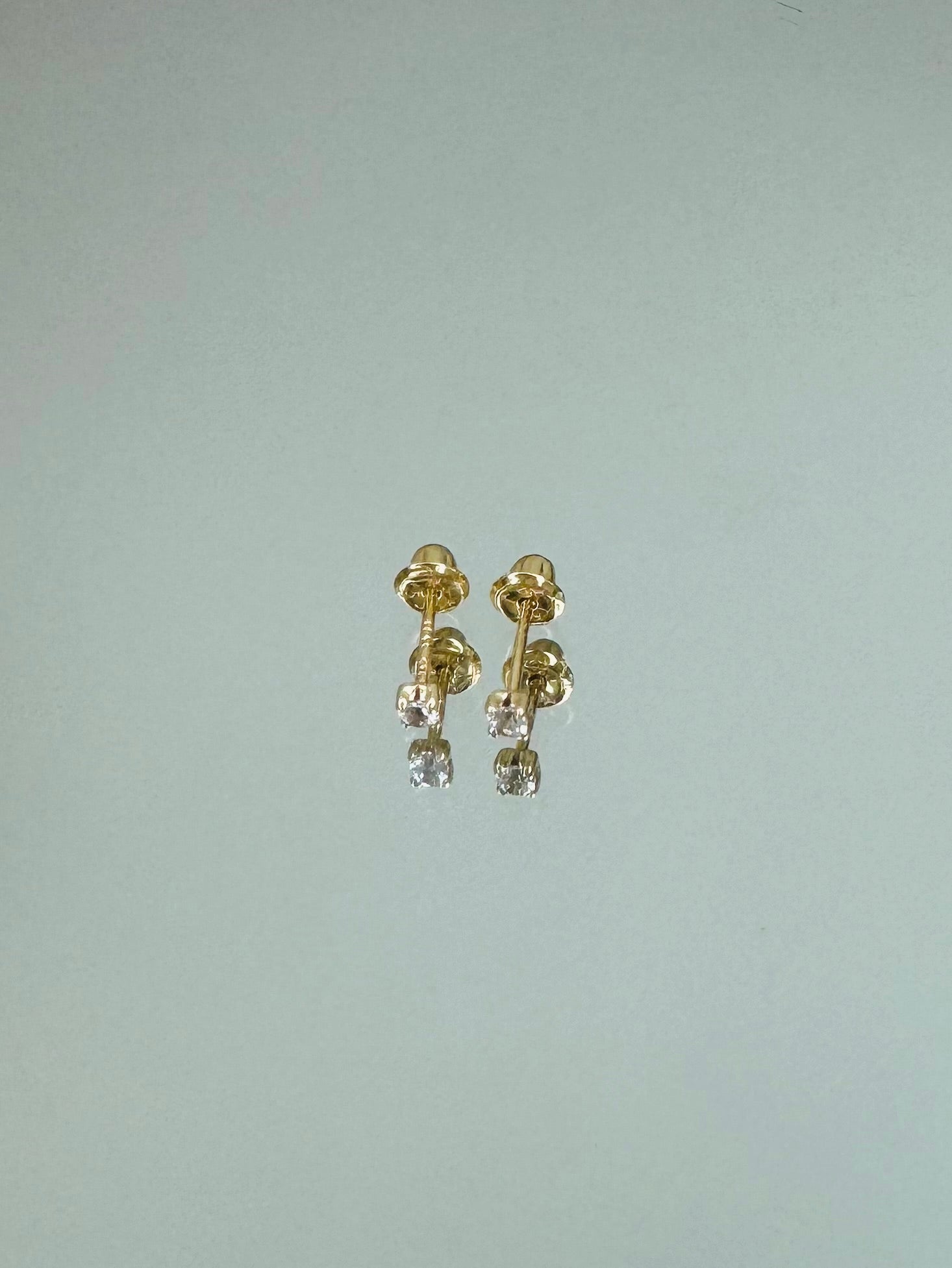 14k gold Prong CZ