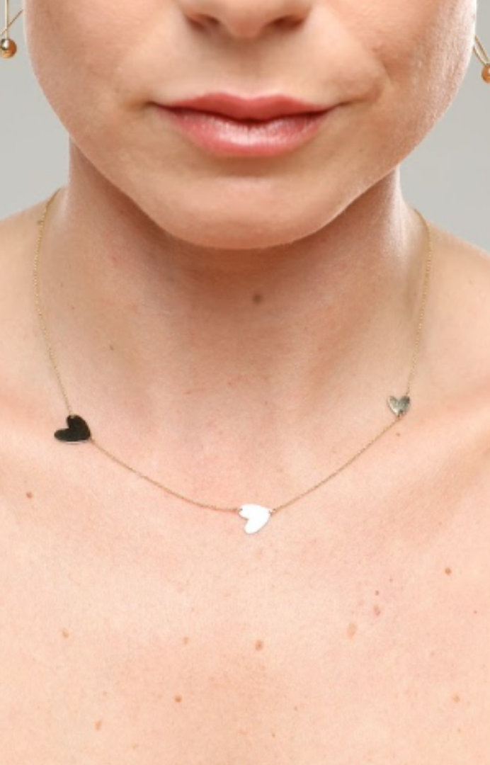 3 sizes heart necklace