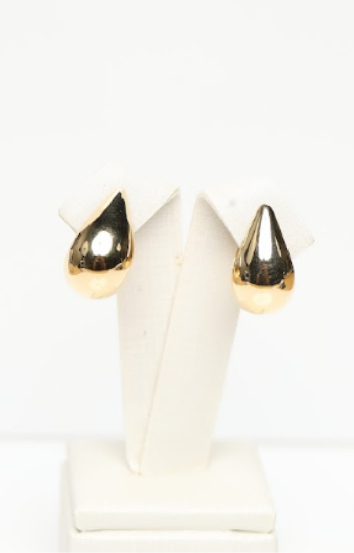 18k Yellow Gold Teardrop Earrings