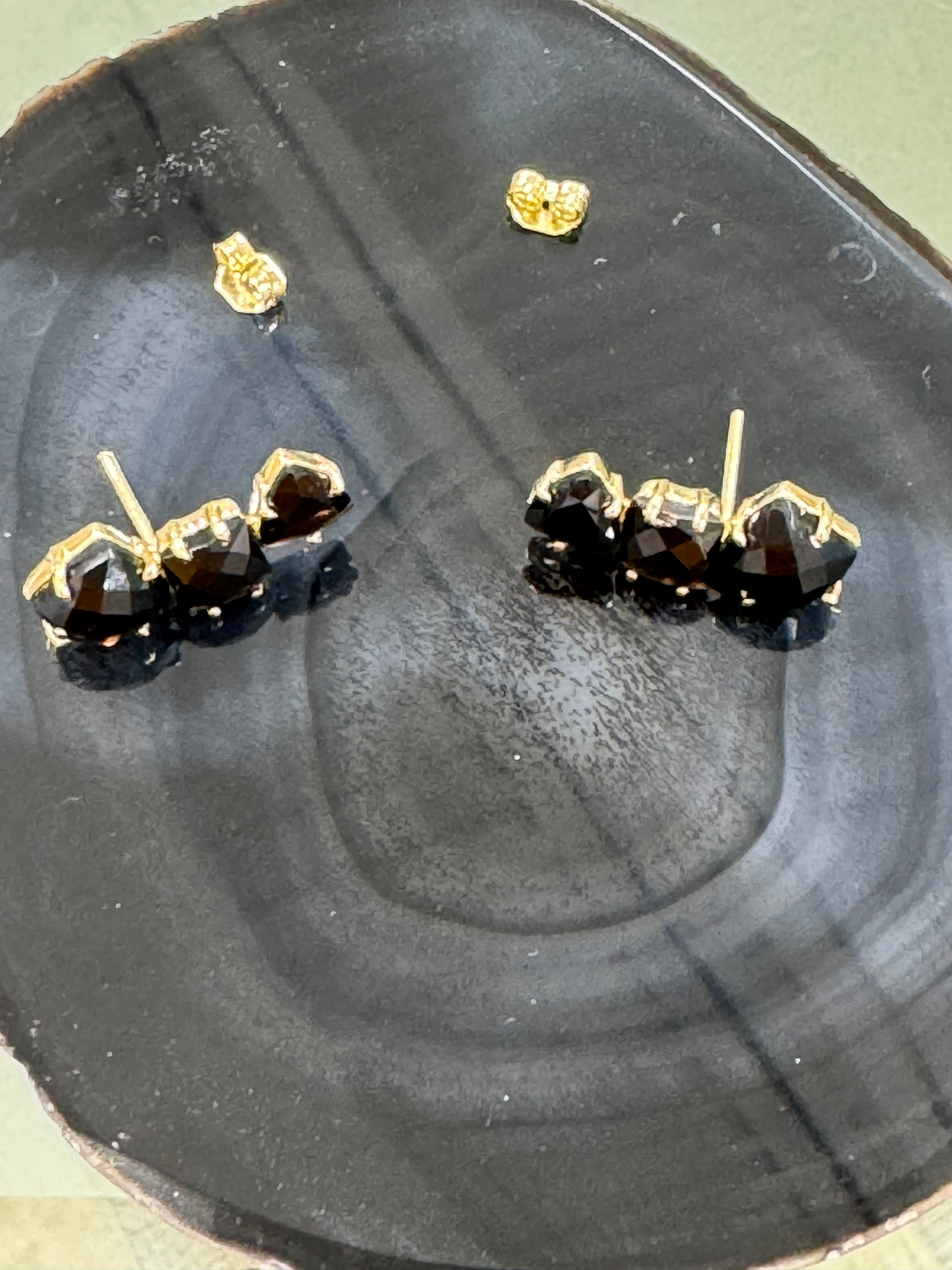 Black crystal earrings