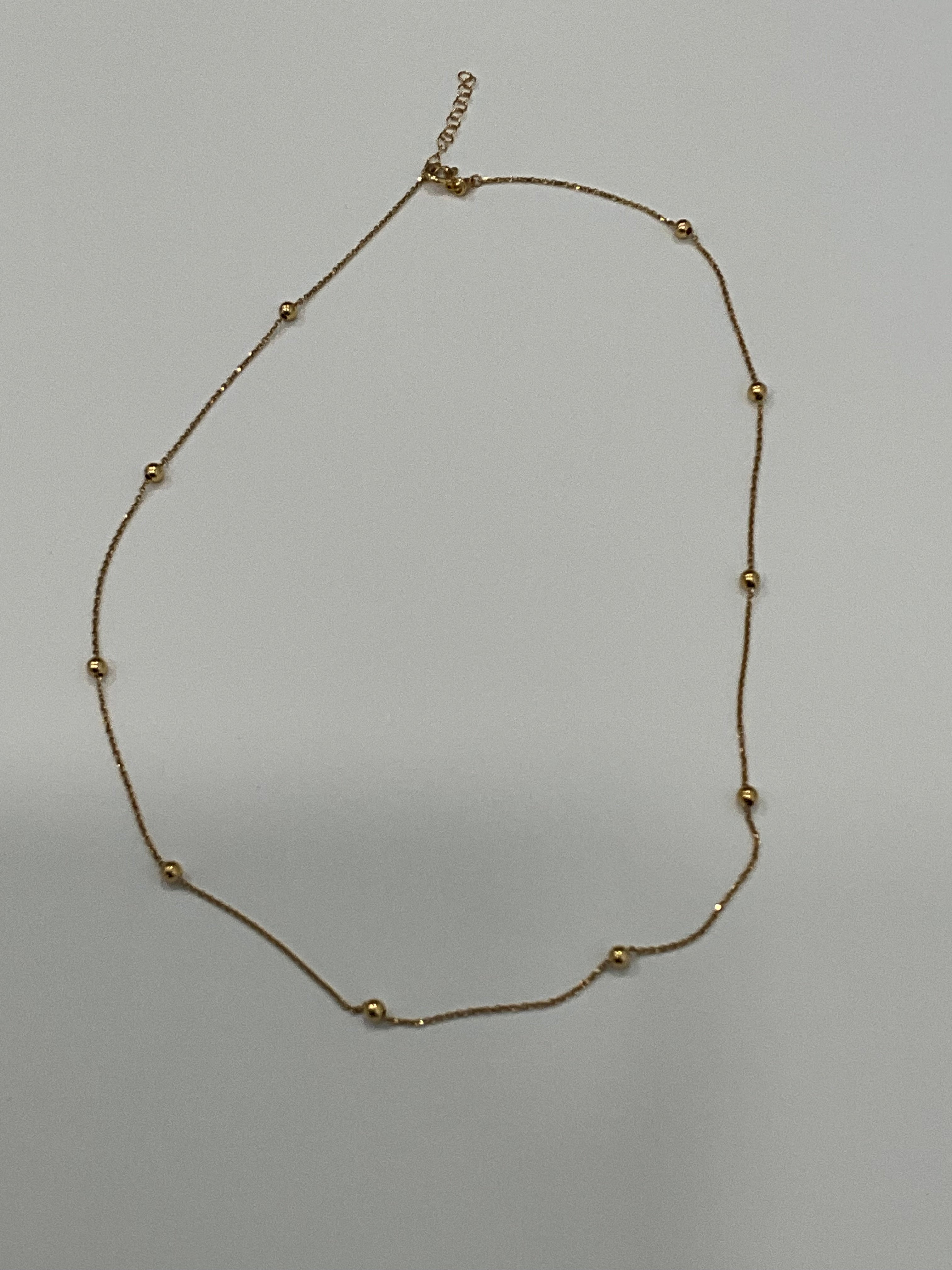 14k Simple polished satellite kids necklace