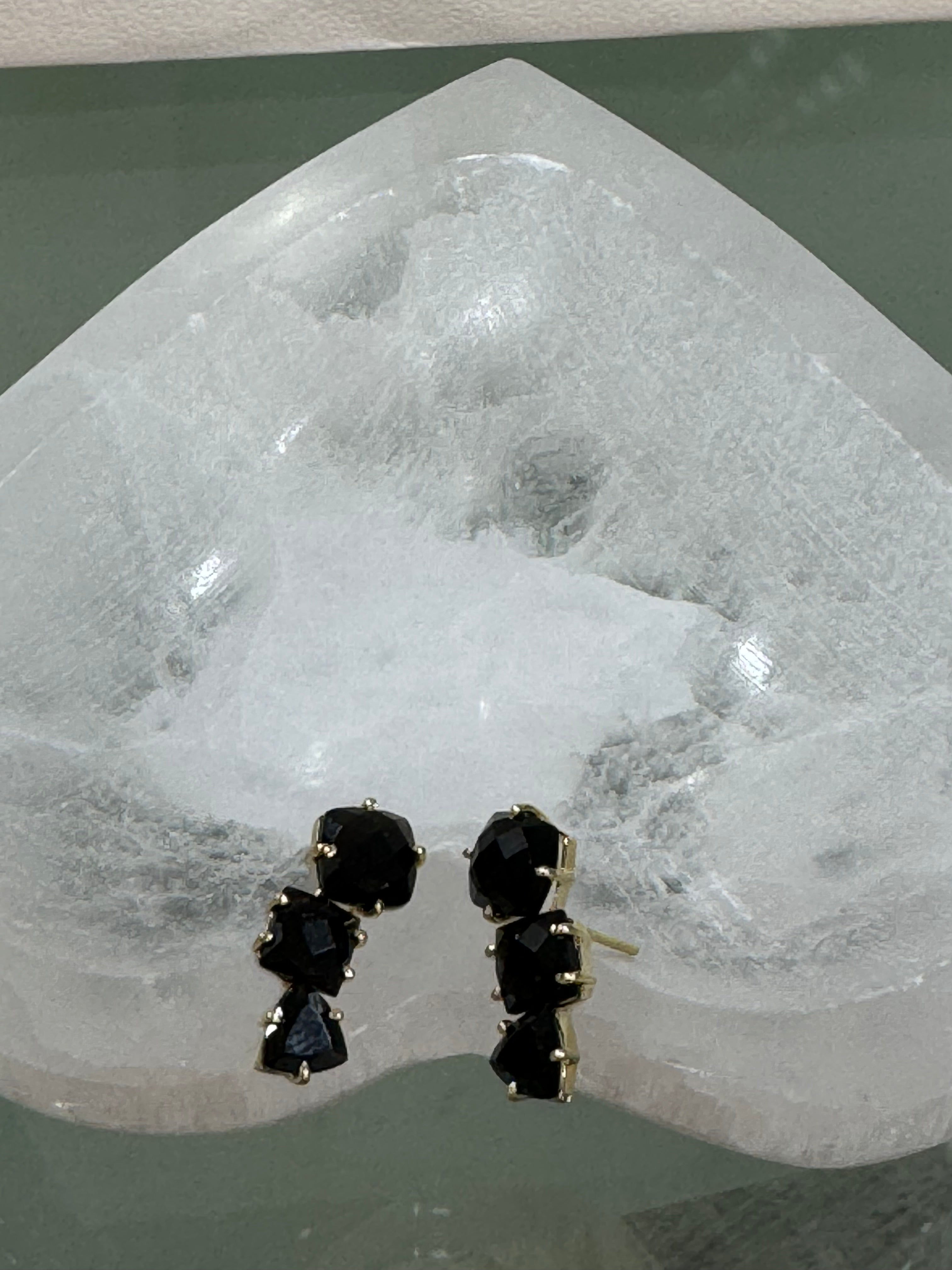 Black crystal earrings