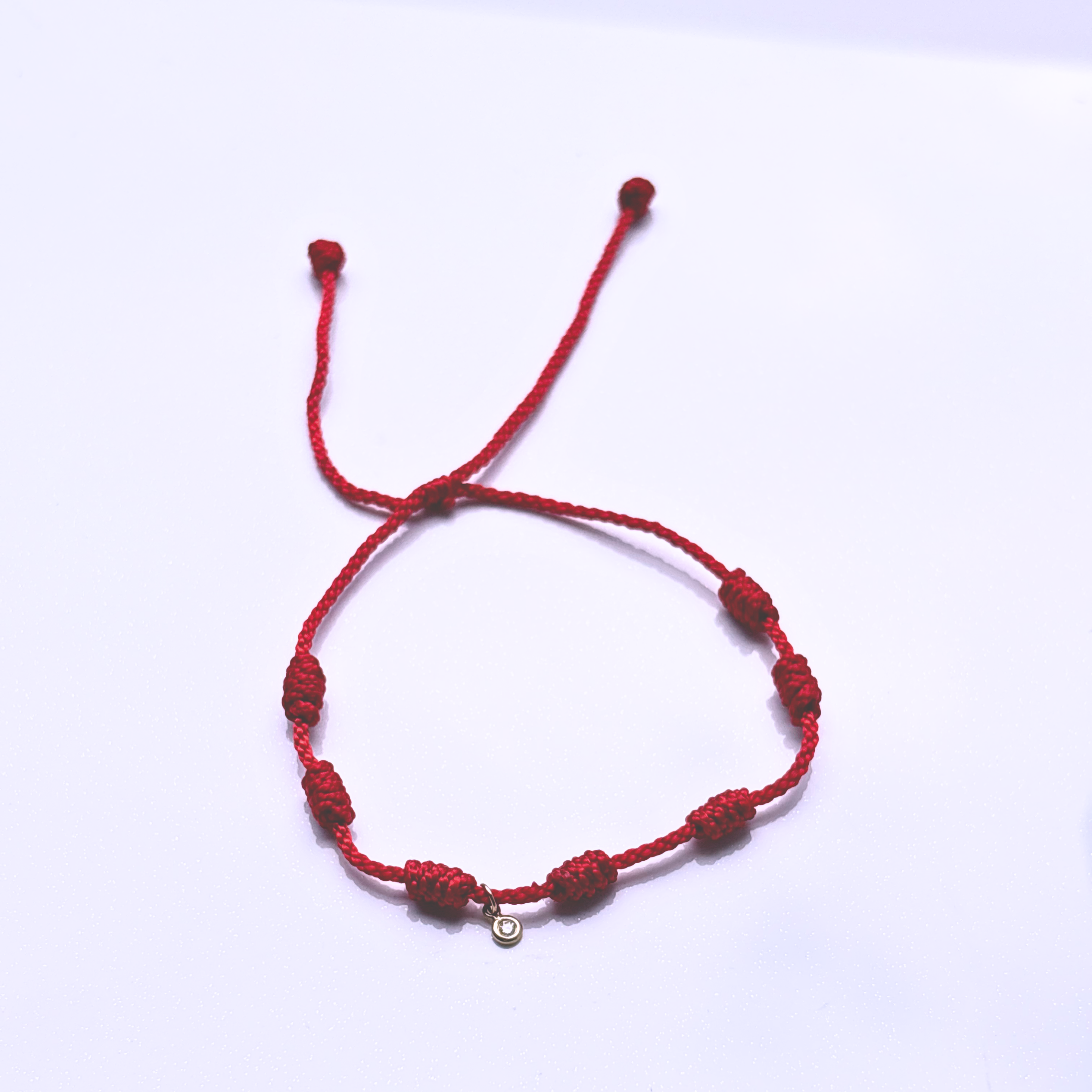 Carmine Diamond red cord bracelet with natural diamond accent | FR Jewelry
