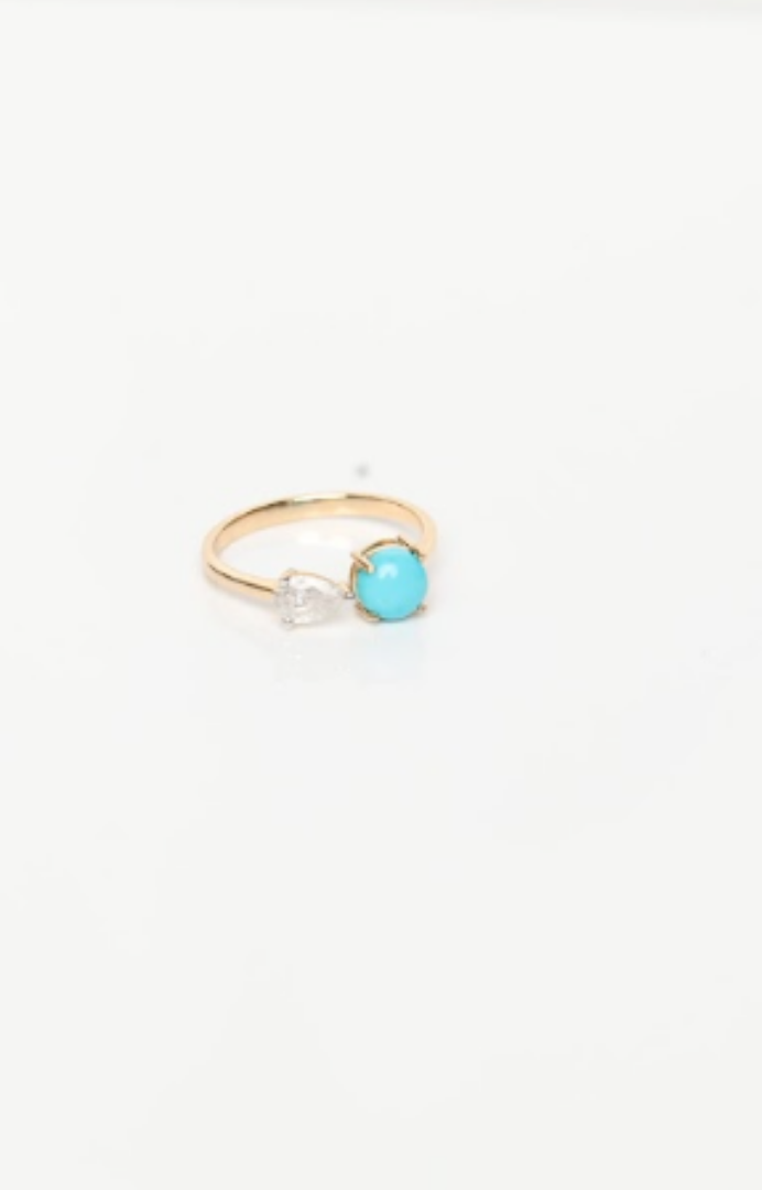 Turquoise diamond ring
