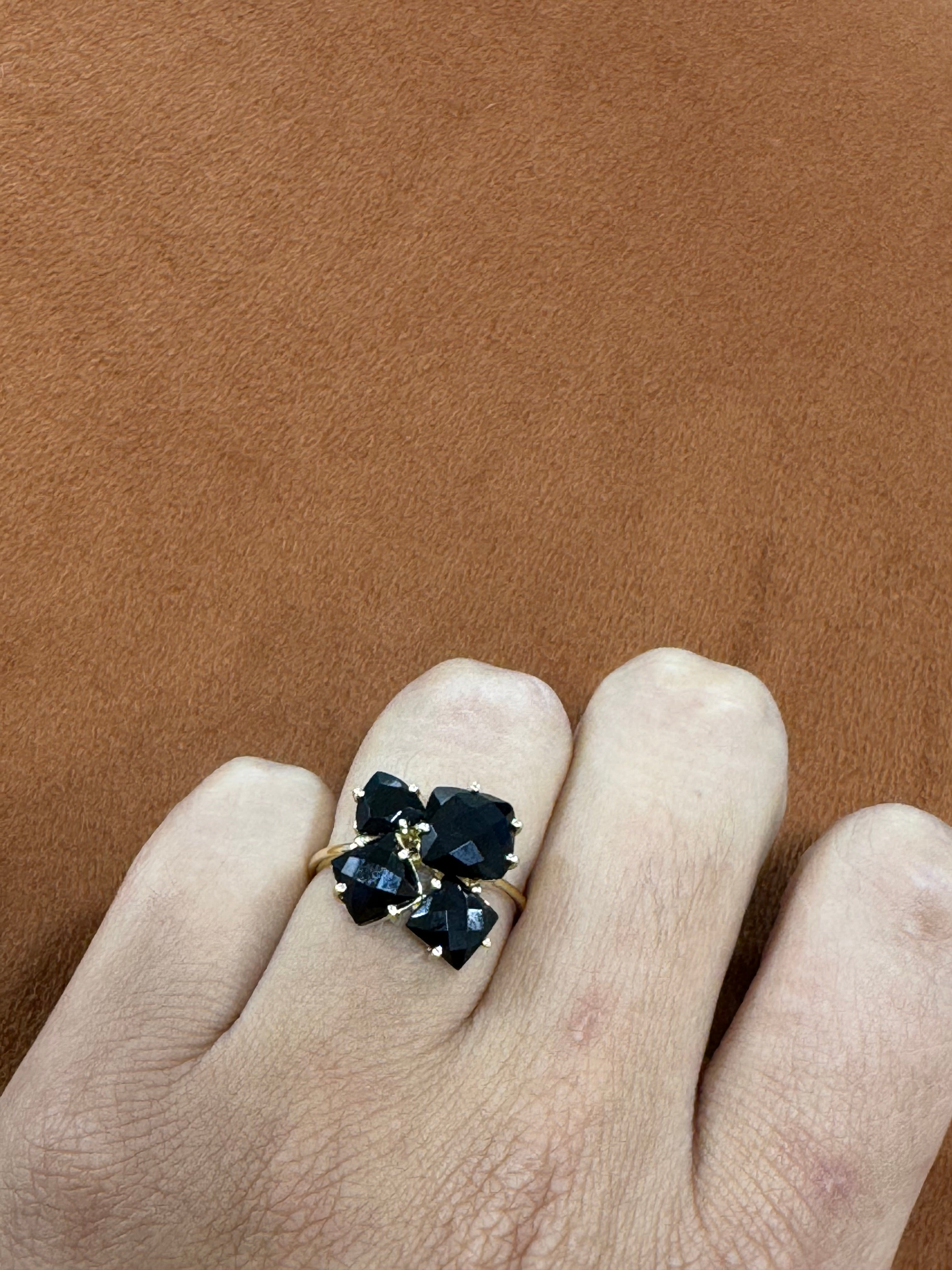 Black crystal ring