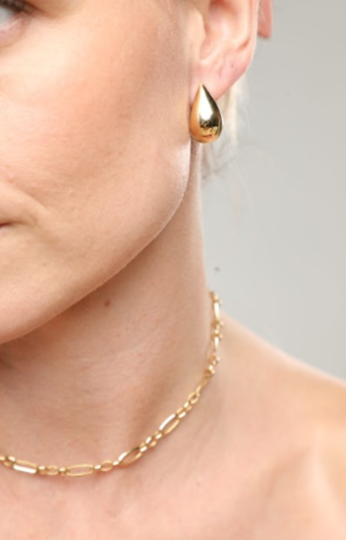 18k Yellow Gold Teardrop Earrings