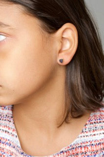 Black sapphire heart earrings