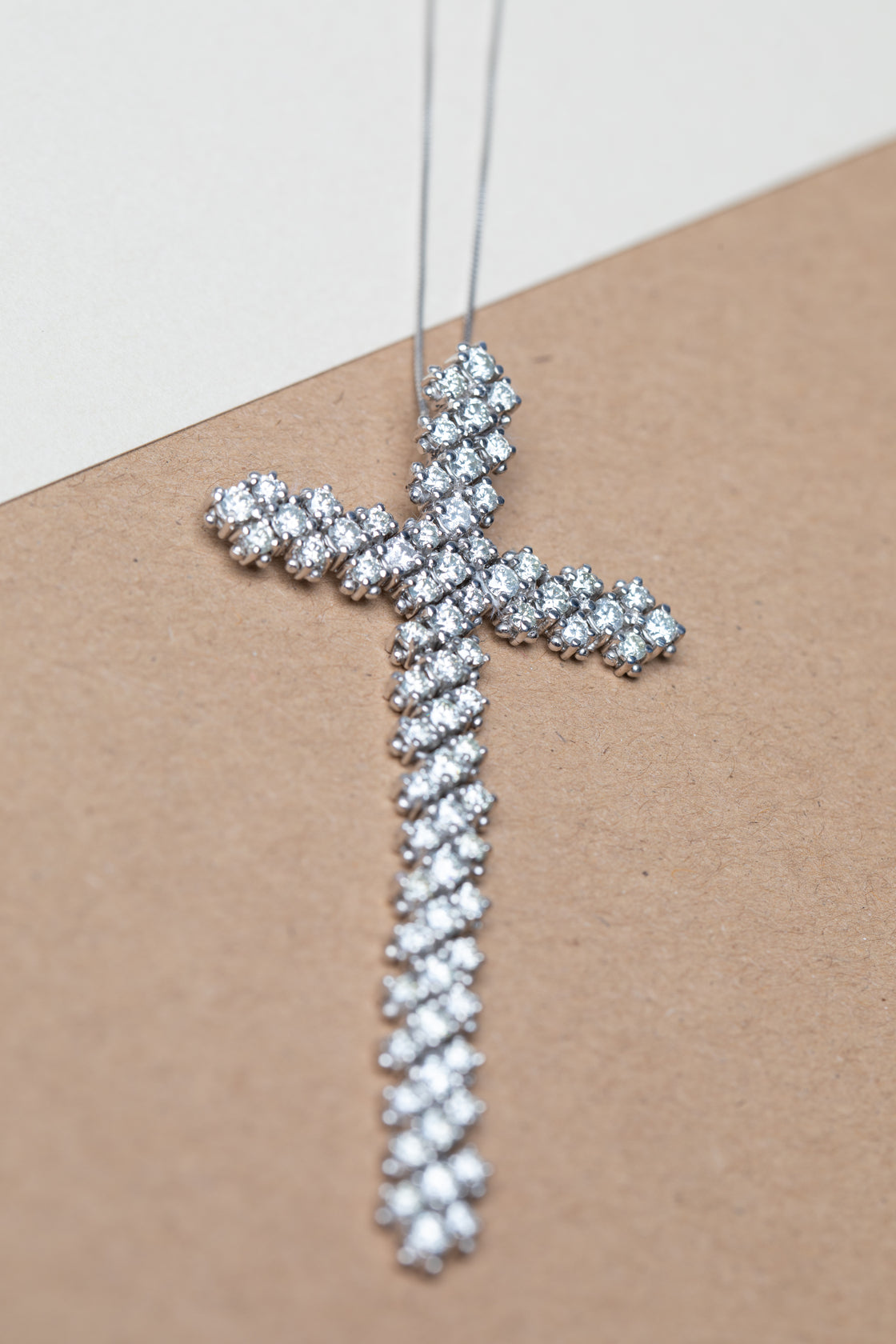 Diamonds cross necklace