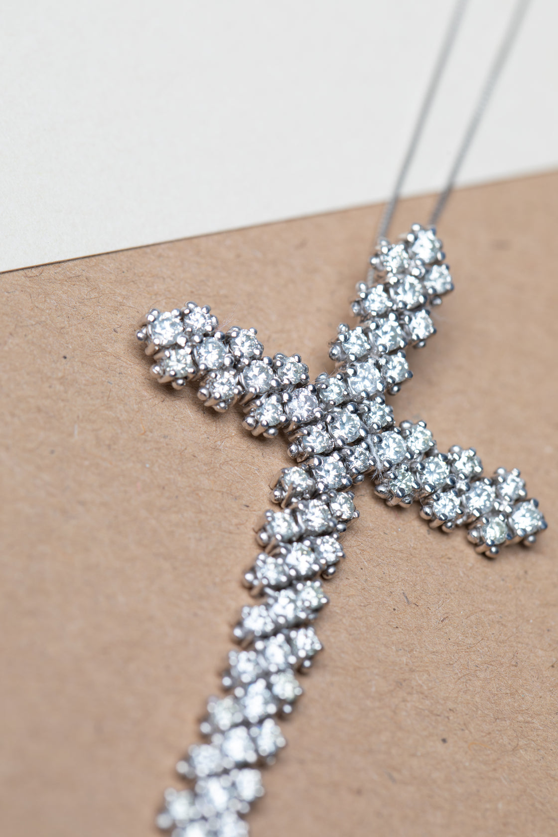 Diamonds cross necklace