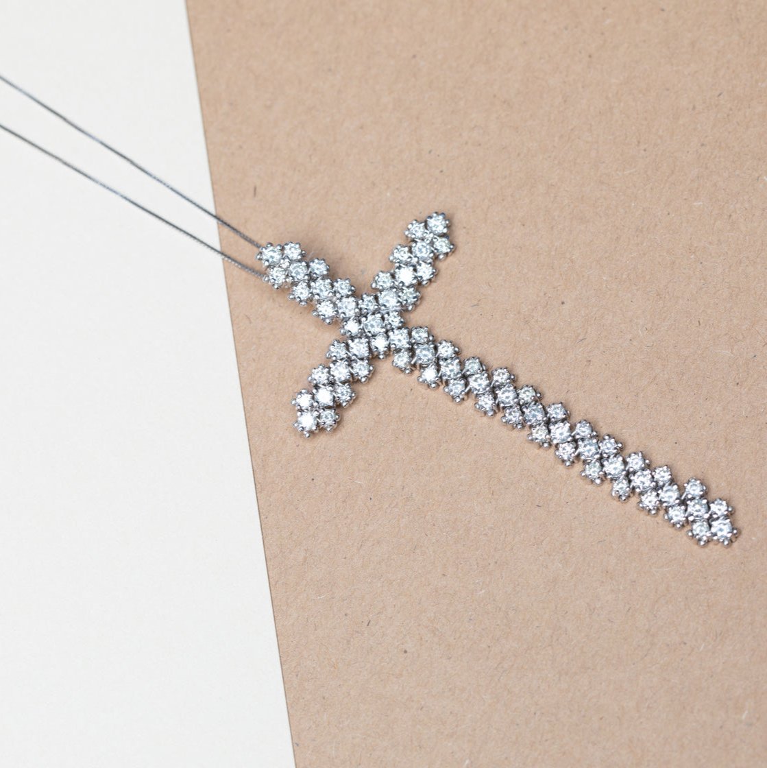 Diamonds cross necklace